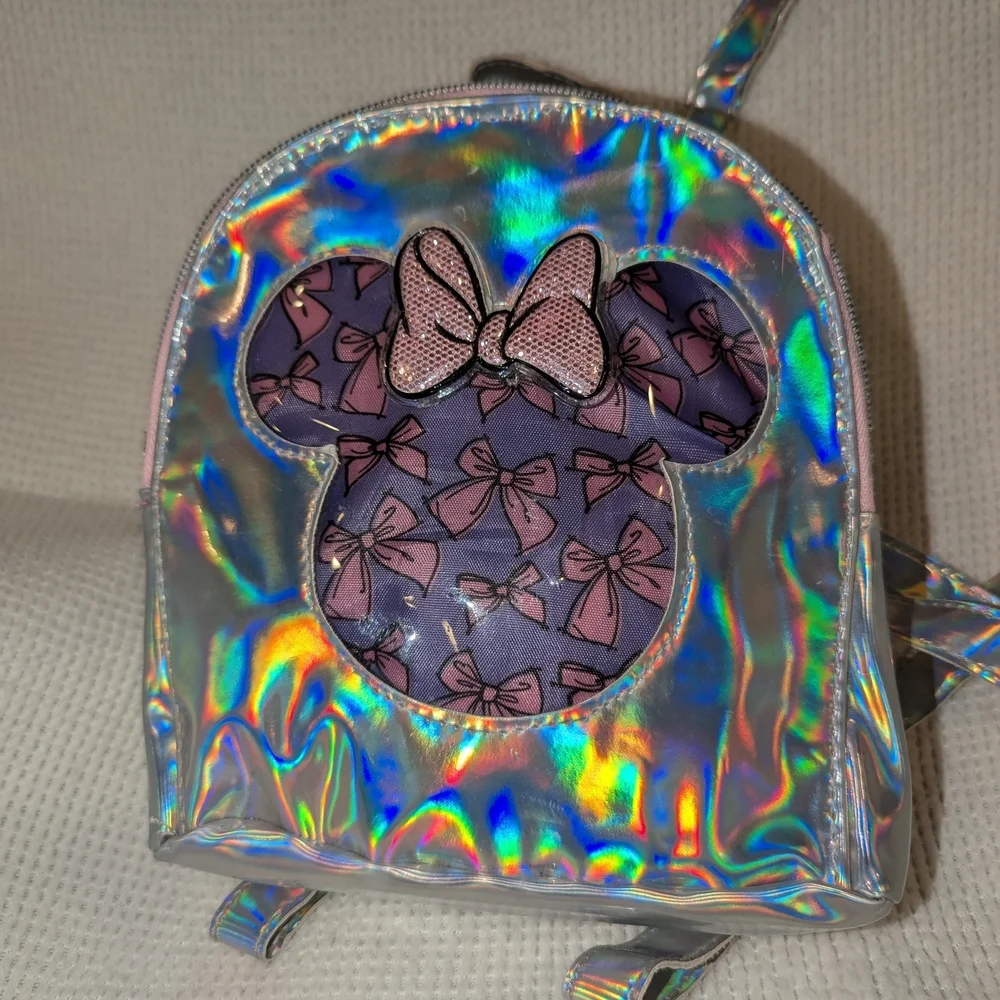 Disney Silver and‎ Purple Minnie Mouse Holographic Bag